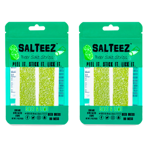 Salteez Beer Salt Strips - Salt & Lime Flavor - 2 Packs - 20 Total Strips! - FREE SHIPPING!